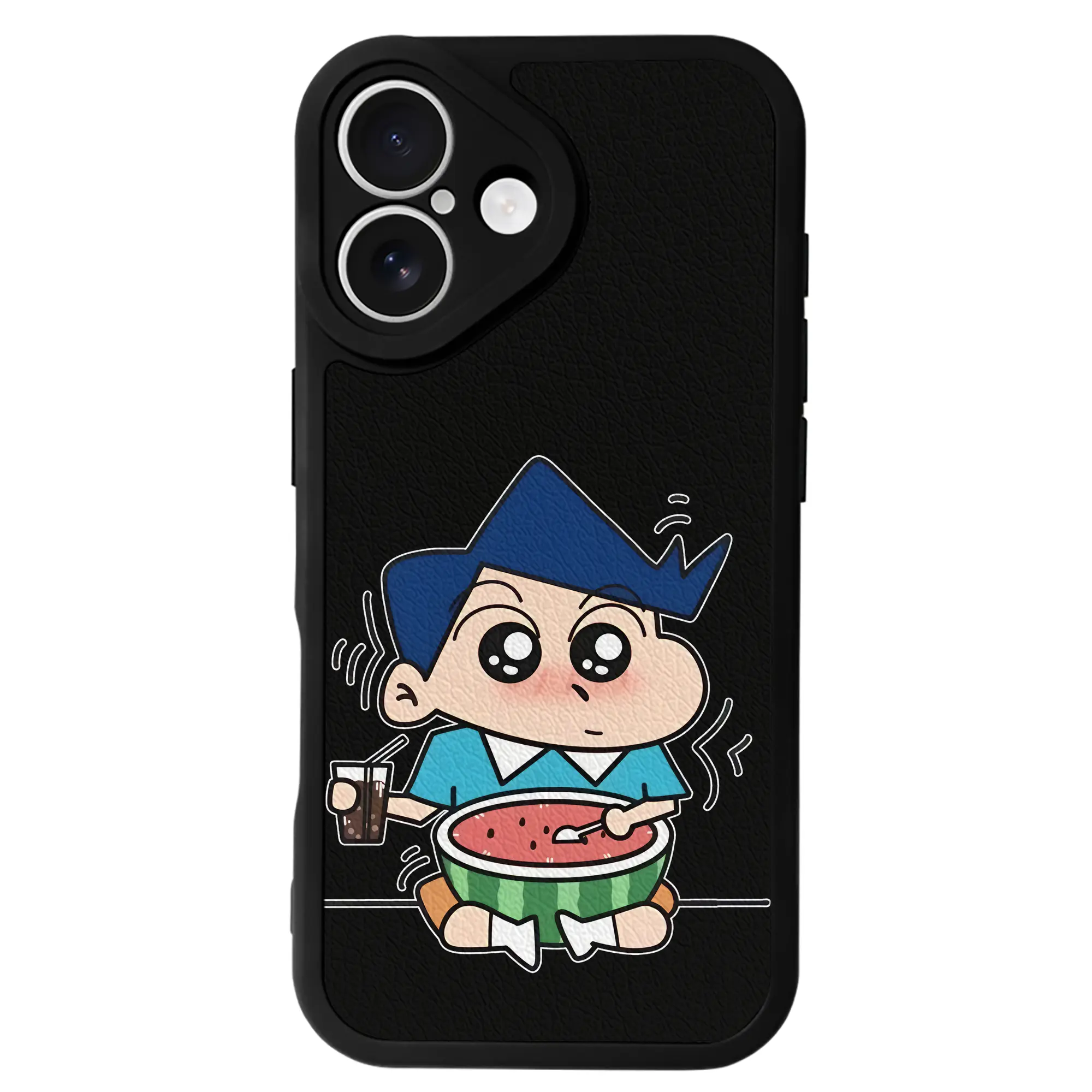 クレヨンしんちゃん グッズ 風間 とおる - IPhone 16シリーズ対応 ・ シリコンスマホケース ・ レザー調 ・ 高精度フィット ・ 耐衝撃 ・ ワイヤレス充電対応 ・ 精密カット